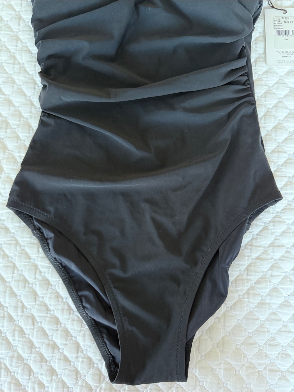 NWT SHAN So Sexy Halter One-Piece Black Studded Swimsuit Removable Strap Size 6 - Picture 5 of 9
